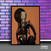 Microphone Brown Poster | Music Wall Art