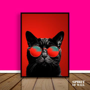 Cat wearing Glasses | Animal Wall Art