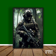 Commando in Forest | Army Wall Art