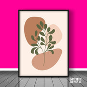 Brown Botanical Portrait | Modern Wall Art