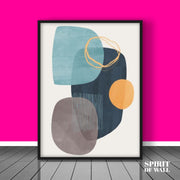 Abstract Overlapped Shapes Modern Art | Abstract Wall Art