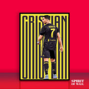 Yellow Cristiano Ronaldo Alphabet Poster | Aesthetic Wall Art