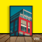 Red and Grey Building Classic Portrait | Architect Wall Art