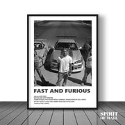 Fast and Furious Black and White Poster | Movies Wall Art