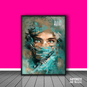 Abstract Deep Eyes Portrait | Digital Painting Wall Art