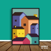 Colorful Houses | Abstract Wall Art