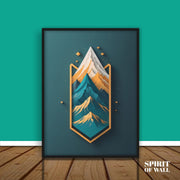 Snowy Mountain Nordic | Abstract Wall Art