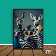 Stripes Animals Wearing Glasses | Animal Wall Art