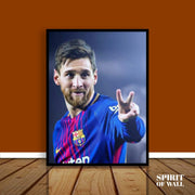 Victory Sign By Leonel Messi | Sports Wall Art