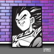 Vageta Black and White | Anime Wall Art