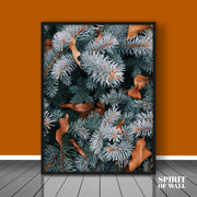 White and Brown Pine Tree Portrait | Nature Wall Art