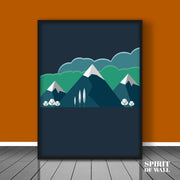 Snowy Mountains Nordic Art | Nordic Wall Art