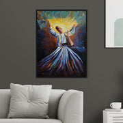 Whirling Dervish Illustrated Digital Painting | Sufism Wall Art