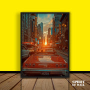 Vintage City Sunset View | Wall Art