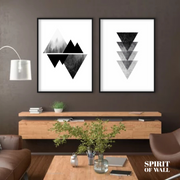 Black and White Nordic (2 Panel) | Nordic Wall Art