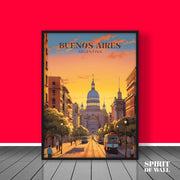 Buenos Aires Illustrated City View Portrait | Travel Wall Art