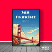 San Francisco illustrated Poster | Travel Wall Art