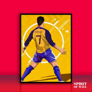 Cristiano Ronaldo Illustrated Yellow Portrait | Sports Wall Art