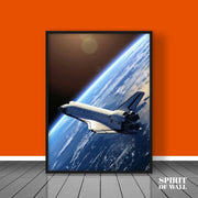 Space Shuttle Orbiting Earth Portrait | Space Wall Art