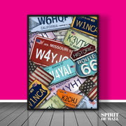 Retro Style Plates Poster | Vintage Wall Art