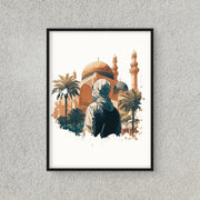 Mosque Illustrated Portrait | Islamic Wall Art