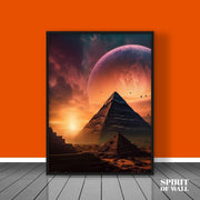 Egyptian Pyramids Sunset Poster | Wall Art