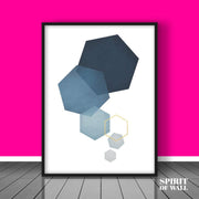 Hexagons Modern Art Portrait |  Modern Wall Art