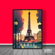 Paris Eiffel Tower Illustrated Portrait | Wall Art