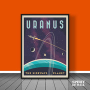 Uranus illustrated Portrait | Space Wall Art