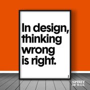 In Design Thinking Wrong is Right | Alphabets Wall Art