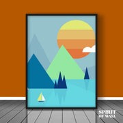 Lake Minimalist Abstract Portrait | Abstract Wall Art