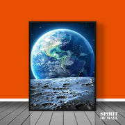 Earth View from Moon Poster | Space Wall Art