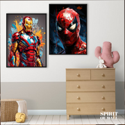 Spiderman and Iron Man (2 Panel) | Kids Wall Art