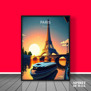 Paris illustrated Card Poster | Travel Wall Art