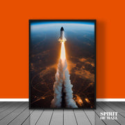 Outer Space Space Shuttle Launch Portrait | Space Wall Art