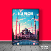 Blue Mosque illustrated Portrait | Abstract Wall Art