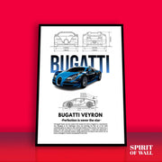 Bugatti Veyron Structure Portrait | Cars Wall Art