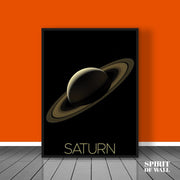 Saturn Golden Poster | Space Wall Art