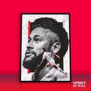 Black and White Neymar Aesthetic Portrait | Sports Wall Art