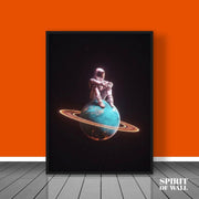 Astronaut on Earth Aesthetic Poster | Space Wall Art