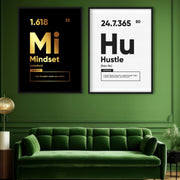 Mindset and Hustle Meaning (2 Panel) | Hustlers Wall Art