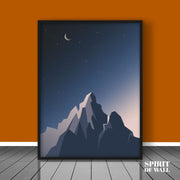 Mountain illustrated Abstract Portrait | Abstract Wall Art