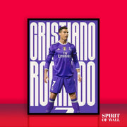 Blue Cristiano Ronaldo Alphabet Poster | Public Figures Wall Art