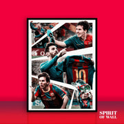 Messi 3D Collage Poster | Sports Wall Art