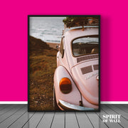 Vintage Classic Car Sea Side View Poster | Cars Wall Art