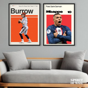 Burrow and Mbappe (2 Panel) | Sports Wall Art