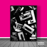 Black and White Cassette Tapes Poster | Aesthetic Wall Art