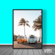 Volkswagen on Beach Aesthetic Portrait | Wall Art