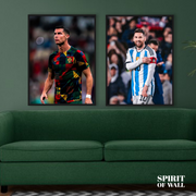 Ronaldo and Messi (2 Panel) Portrait | Sports Wall Art