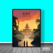 Bali Indonesia illustrated Portrait | Travel Wall Art